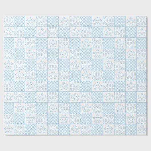 Papier Cadeau Patchwork bleu (Plat)