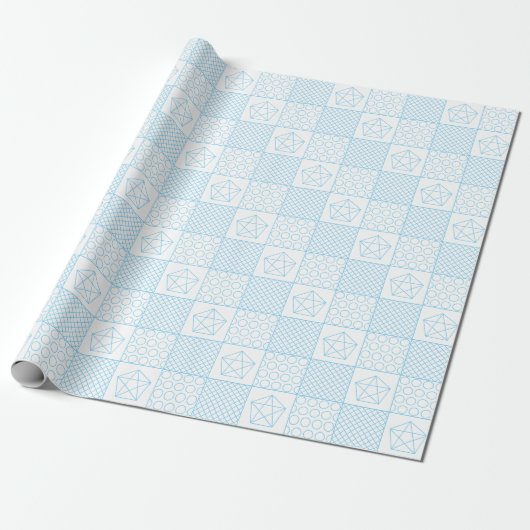 Papier Cadeau Patchwork bleu (Déroulé)