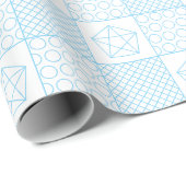 Papier Cadeau Patchwork bleu (Coin rond)