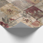 Papier Cadeau Patchwork Botanique Rustique Vintage (Coin)