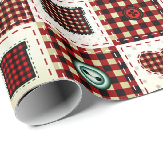 Papier Cadeau patchwork coloré (Coin rond)