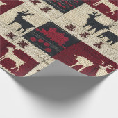 Papier Cadeau Patchwork croisé rustique | Folk Holiday Motif (Coin)