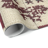 Papier Cadeau Patchwork croisé rustique | Folk Holiday Motif (Coin rond)