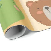 Papier Cadeau Patchwork d'animaux mignons (Coin rond)