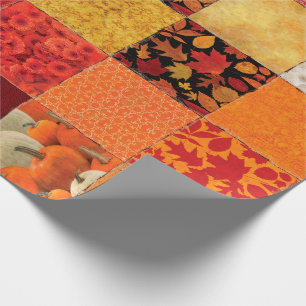 Papier Cadeau Patchwork d'automne