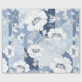 Papier Cadeau patchwork de denim transparent sur fleur (Plat)