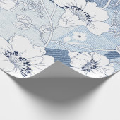 Papier Cadeau patchwork de denim transparent sur fleur (Coin)