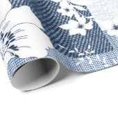 Papier Cadeau patchwork de denim transparent sur fleur (Coin rond)