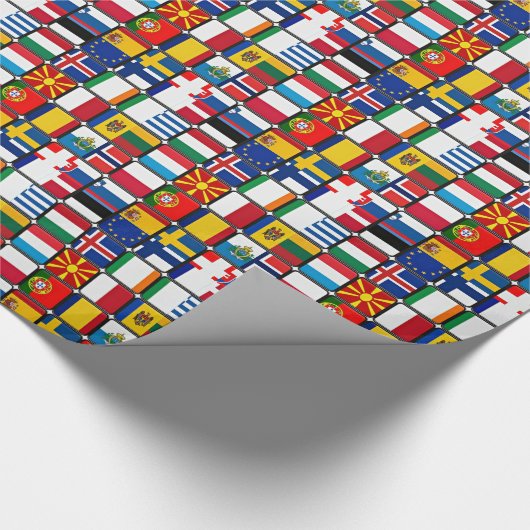 Papier Cadeau Patchwork de drapeaux européens (Coin)