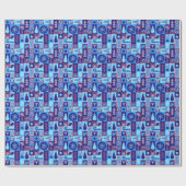 Papier Cadeau Patchwork de Noël Mixte Rétro (Plat)