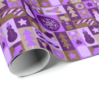 Papier Cadeau Patchwork de Noël Mixte Rétro