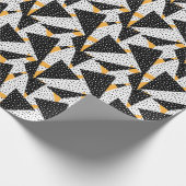 Papier Cadeau Patchwork de points minimaux : noir blanc jaune (Coin)