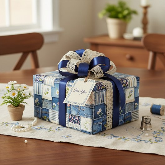 Papier Cadeau Patchwork Denim