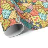 Papier Cadeau Patchwork Eclectique : Mélange Motif Diverse (Coin rond)