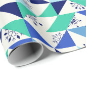 Papier Cadeau Patchwork Géométriques Snowflakes - Arrière - plan (Coin rond)