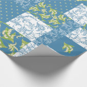 Papier Cadeau Patchwork Giftwrap de Faux : Le muguet, bleu (Coin)
