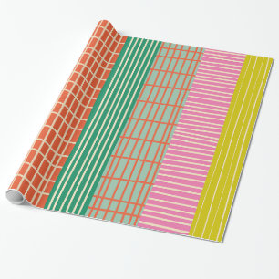 Papier Cadeau Patchwork Grilles finlandaises Motif coloré