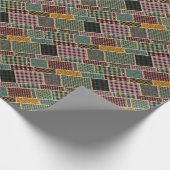 Papier Cadeau Patchwork indien : Imitation Toile Texturée. (Coin)