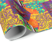 Papier Cadeau Patchwork indien turc festier Mandala (Coin rond)