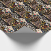 Papier Cadeau Patchwork Leopard : Ethnic Lining Design. (Coin)