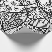 Papier Cadeau Patchwork motif noir et blanc 01 (Coin)