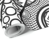 Papier Cadeau Patchwork motif noir et blanc 01 (Coin rond)