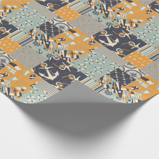 Papier Cadeau Patchwork nautique (Coin)