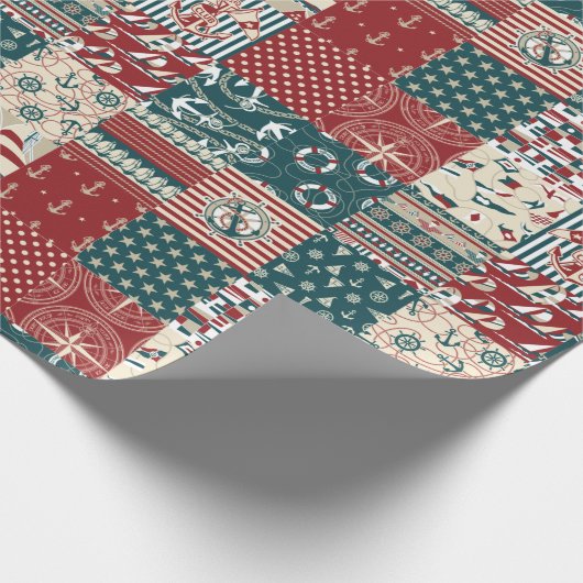 Papier Cadeau Patchwork nautique (Coin)