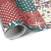 Papier Cadeau Patchwork nautique (Coin rond)