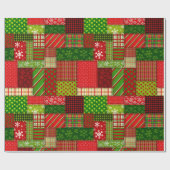 Papier Cadeau Patchwork Noël Cosy (Plat)