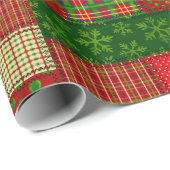 Papier Cadeau Patchwork Noël Cosy (Coin rond)