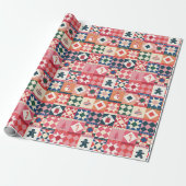 Papier Cadeau Patchwork Noël Multicolore (Déroulé)