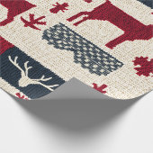 Papier Cadeau Patchwork nordique de Noël | Rennes (2) (Coin)