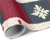 Papier Cadeau Patchwork nordique de Noël | Rennes (2) (Coin rond)