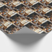 Papier Cadeau Patchwork Quilt Chat dans la fenêtre (Coin)