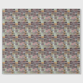 Papier Cadeau Patchwork Quilt Collage Impression transparente. (Plat)