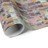 Papier Cadeau Patchwork Quilt Collage Impression transparente. (Coin rond)