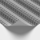 Papier Cadeau Patchwork rayé noir et blanc avec dentelle (Coin)