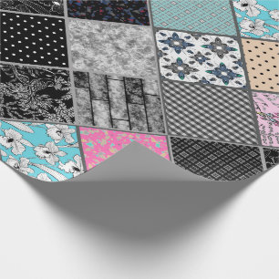 Papier Cadeau Patchwork rétro couleurs vintages patchwork quilti