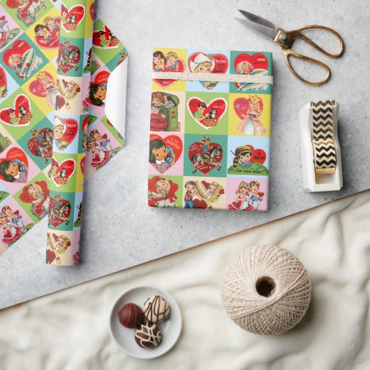 Papier Cadeau Patchwork Saint-Valentin Vintage (Artisanat)