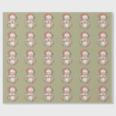 Papier Cadeau Patchwork Santa Claus Christmas Retro (Plat)