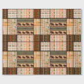 Papier Cadeau Patchwork seamless african ornamental pattern text (Plat)
