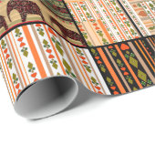 Papier Cadeau Patchwork seamless african ornamental pattern text (Coin rond)