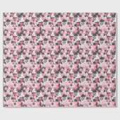 Papier Cadeau Patchwork Tropical : Flamant rose Watermelon Seaml (Plat)