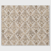 Papier Cadeau Pâte d'or motif à fleur de lis (Plat)