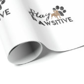 Papier Cadeau Pâtes de chien mignonnes rester Secourt provocatri (Coin rond)