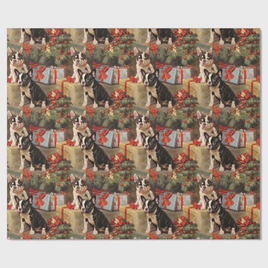 Papier Cadeau Pâtes & Présentations French Bulldog Noël (Plat)