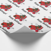 Papier Cadeau Patin de rouleau de Noël : Bonnes fêtes (Coin)
