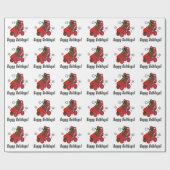 Papier Cadeau Patin de rouleau de Noël : Bonnes fêtes (Plat)