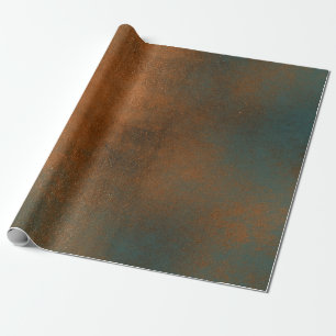 Papier Cadeau Patina bleu rouille cuivre Grungy métallique Abstr